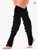 Cubierta de Pie para Yoga Danza 70cm Protección Deportiva Adulto Niños Medianos Lana Tejida Caliente Pierna Calcetines de Pie de Ballet Cubierta