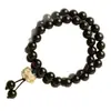 Pulsera de Sándalo Negro con Diseño de Loto Tallado en Sándalo Morado, Nueva Pulsera Cultural Estilo Chino, Pulsera Estilo Bosque Étnico al por Mayor