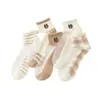 Medias de cristal para mujer de verano, calcetines finos invisibles, calcetines bajos, versátiles, transpirables, absorbentes de sudor, calcetines para estudiantes, calcetines de oso