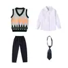 Uniformes para Alunos do Ensino Fundamental, Coletes de Lã Estilo Britânico, Uniformes de Jardim de Infância, Conjuntos de Cardigan para Outono e Inverno
