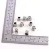 Plata Antigua Cuadrada Mini Cara Sonriente Agujero Grande Separador Cuentas Sueltas Accesorios de Cuentas Material para Pulsera de Cuerda con Cuentas Hecha a Mano DIY Collar