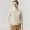 Suéter de cashmere 100% puro sem costura para mulheres, com gola alta, tecido de cashmere de bebê macio e confortável, versátil para usar em camadas e perfeito como peça de tricô para usar por baixo.