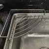 Nuevo escurridor de cocina, estante de almacenamiento curvo, organizador de bolas de estropajo de cocina, escurridor de acero inoxidable para el fregadero