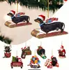 2024 Dibujos Animados Navidad Nuevo Producto Serie Dachshund Adornos para Árbol de Navidad Colgantes Acrílico Plano Interior de Coche