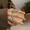 Anillo Cóncavo-Convexo Exagerado de Personalidad Estilo Coreano para Viajeros, Anillo Abierto Irregular Punk Hip-Hop de Moda Retro para Dedo Índice