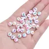 Acrílico Inglés Color de Fondo Blanco Letra Única Cuentas Planas Cuentas para Manualidades DIY Accesorios Materiales Accesorios de Educación Temprana para Niños