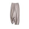 Pantalones de pierna ancha casuales de corte recto, ajustados, de tela de sarga rizada de lyocell, cómodos y minimalistas, para mujer