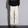 Calças de trabalho resistentes à água para homens, calças compridas casuais da moda estilo Hong Kong, calças retas estilo coreano, calças atléticas largas e versáteis