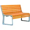 Banco de parque, banco largo para exteriores, banco doble para patio con respaldo, asiento de ocio de madera-plástico anticorrosión para exteriores, hierro forjado