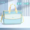 Bolsa de Mão Transparente com Tela na Cor Dopamina, Bolsa de Armazenamento de Livros para Estudantes com Aparência Sofisticada, Bolsa de Ombro com Armazenamento Classificado de 5 Camadas
