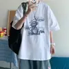 Nova Camiseta de Manga Curta de Verão 2026 para Homens, Estilo Hong Kong Ins Tendência Solta Casual Tamanho Grande Camiseta de Meia-Manga com Estampa de Letras
