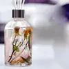 Patrón Vertical Europeo Vidrio Botella de Fragancia Romana para Aromaterapia Botella de Aromaterapia sin Fuego de Ratán Blanco Cristalino Botella de Vidrio Botella Cuadrada