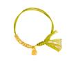 Joyería de oro Jin Yan con oro de arena vietnamita Xizang Buda de cuatro caras patrón martillado pulsera tejida cuerda tejida a mano diy