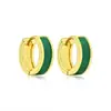 Europa y Estados Unidos transfronterizo estilo INS nicho color oro 18K pendientes de gota con esmalte pendientes de botón geométricos personalidad círculo pendientes al por mayor