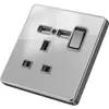 Enchufe con interruptor acrílico espejo USB 13A británico al por mayor panel Hong Kong Macao estándar británico Malasia 20A