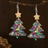 Nuevos Pendientes de Navidad Europeos y Americanos Color Árbol de Navidad Acrílico Pendientes para Mujer Pendientes de Joyería Festiva Transfronterizos