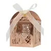 Caja de Dulces para Boda Corazón Cortado con Láser Transfronterizo Caja de Dulces de Agradecimiento para Boda Regalo de Recuerdo para Novio y Novia Espejo Caja de Dulces Fantasía Lista para la Venta