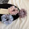 Diadema de Organza Esponjosa Floral Pequeña Retro Romántica para Mujer, Cuerda para el Cabello Versátil Estilo Coreano Suave, Accesorio para Moño