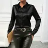 Camisa de Talla Grande para Mujer en Oferta Caliente de Amazon, Camisa de Manga Larga Simple de Moda para Oficina de Negocios, Temperamento Elegante
