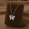 Comercio Exterior de Amazon Venta Caliente Collar de Acero de Titanio Temperamento Femenino Circonita Microincrustada Personalidad Cadena para Clavícula de Alto Sentido Colección Joyería