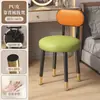 Taburete de Maquillaje con Sensación de Lujo Ligero y Gama Alta, Taburete para el Hogar con Respaldo para Habitación de Niñas, Silla de Tocador para Dormitorio Principal, Taburete Redondo, Silla de Manicura