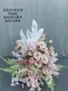 Flor de Casamento Criativa Flor Rosa de Casamento Fileira de Flores Arranjo de Flores de Chão Salão de Casamento Decoração de Arte Floral Pronta