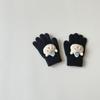 Luvas de Inverno Qiunan para Crianças 2026 Nova Moda Estilo Coreano Ins Quentes Tricotadas com Dedos Luvas para Bebê Atacado