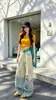 Conjunto Esportivo Casual Estilo Preguiçoso para Mulheres Verão Top Soltinho de Manga Curta Listrado Calça Longa de Pernas Largas Conjunto de Duas Peças