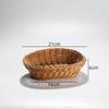 Plato Pequeño para Frutas de Mimbre Sintético Cesta de Almacenamiento Tejida Cesta para Snacks de Restaurante Cesta para Papas Fritas Cesta de Almacenamiento de Escritorio Fabricante Venta al por Mayor