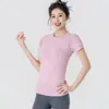 Camiseta Deportiva de Manga Corta de Secado Rápido para Fitness, Alta Elasticidad, para Entrenamiento al Aire Libre, Transpirable, Top Deportivo, Ropa de Yoga