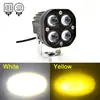 Luz de trabajo LED para coche nuevo transfronteriza WJ 40W lente 5D blanco amarillo doble color 4 focos de punto cuadrado foco de punto cuadrado motocicleta