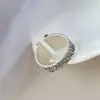 Nafoge Joyería de Plata al por Mayor Anillo de Plata Hecho a Mano Vintage Antiguo para Mujer Apertura Anillo de Plata de Ley 925