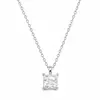 Colar de Diamante Quadrado Moissanite Corrente Simples e Elegante na Clavícula Pingente Requintado Luxo Leve Corrente Super Brilhante na Clavícula Atacado