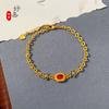 Nuevo estilo chino Fenghua exquisito brazalete con incrustaciones de rubí de alta calidad estilo Palacio brazalete simple regalo para mujer joyería