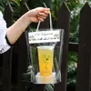 Bolsa de Empaque para Tienda de Té con Leche Desechable para Bebidas Café para Llevar Alta Transparencia Engrosada Taza Sencilla Doble Taza Bolso de Mano en Stock