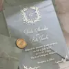 Directamente de Fábrica para Ventas Transfronterizas: Invitaciones de Boda Estilo Vintage con Sello de Cera/Sobre de Terciopelo, Diseño Personalizado con Logo y Nombre