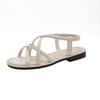 Sandálias Pretas de Nicho Estilo Francês Nova Chegada Fashionáveis Versáteis Estilo Fada Sapatos Romanos Retrô para Primavera e Verão 2025