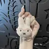 Lindo Conejito de Peluche con Gafas Colgante Dibujo Animado Conejo Blanco Muñeco Llavero Mochila Bolsa Decoración Pequeño Regalo