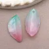 Vidrio esmerilado Color degradado Hoja de otoño Colgante Hecho a mano DIY Pasador Pendientes Borla Accesorios de joyería