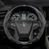 Adecuado para cubiertas de volante Toyota Alphard, modelos 2010-2024, cuero genuino, gamuza, fibra de carbono, cubiertas de volante de coche ultradelgadas