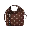 Bolsa de camurça retrô para mulheres, novo estilo 2026, bolsa saco de bolinhas, outono/inverno, com um visual sofisticado, pode ser usada como bolsa de ombro ou bolsa transversal