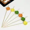 Palo de bambú desechable de 12 cm hogar creativo palo de bambú personalidad postre tenedor de fruta arte palo de fruta punto venta al por mayor
