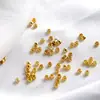 Broche de cobre chapado en oro real de 14 k con alta retención de color, broche esférico de cobre, broche de langosta, anillo abierto, cadena de eslabones, accesorios de base DIY