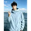 Jaqueta funcional com capuz para uso externo para homens, look dopamina outono e inverno, corta-vento softshell, jaqueta de casal de alta qualidade, moderna