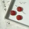 Serie Roja y Verde de Oso y Estrella de Vid Checa Doméstica Mariposa Hecha a Mano Capullo de Flor Oro Pintado Materiales y Accesorios para Pulsera DIY