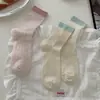 Meias Femininas Zhuji Primavera e Verão Finas Sem Costura de Algodão Respiráveis Absorventes de Suor Meias Femininas de Cano Médio Modernas Versáteis Meias Largas