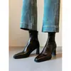 Botas de Tacón Grueso Retro Francés Chuyuji para Mujer 2026 Nuevo Otoño Invierno Negras Silenciosas de Tacón Alto para el Trabajo Botines