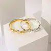 Pulseira de moda europeia e americana transfronteiriça com vazados, cheia de diamantes, design aberto, pulseira simples de aço inoxidável, pulseira de ouro feminina, luxo leve
