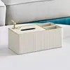 Caja de Pañuelos Multifuncional Simple Moderna Blanca Caja de Pañuelos de Lujo Accesible Mesa de Café de Sala de Estar Mesa de Comedor Almacenamiento de Control Remoto Elegante