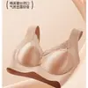 Sujetador inalámbrico push-up de satén y encaje estilo francés para mujer, ropa interior tipo camiseta sin mangas con tirantes anchos anti-caída
